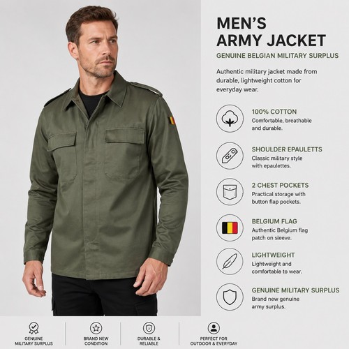 Herren belgische armee jacke - herren,